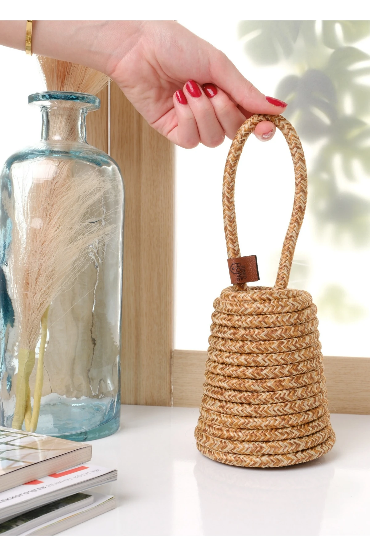 750 Gr VİNTAGE HASIR DAYANIKLI DEKORATİF KAPI STOPERİ PENCERE DURDURUCU KİŞİYE ÖZEL EL İŞİ SÜS