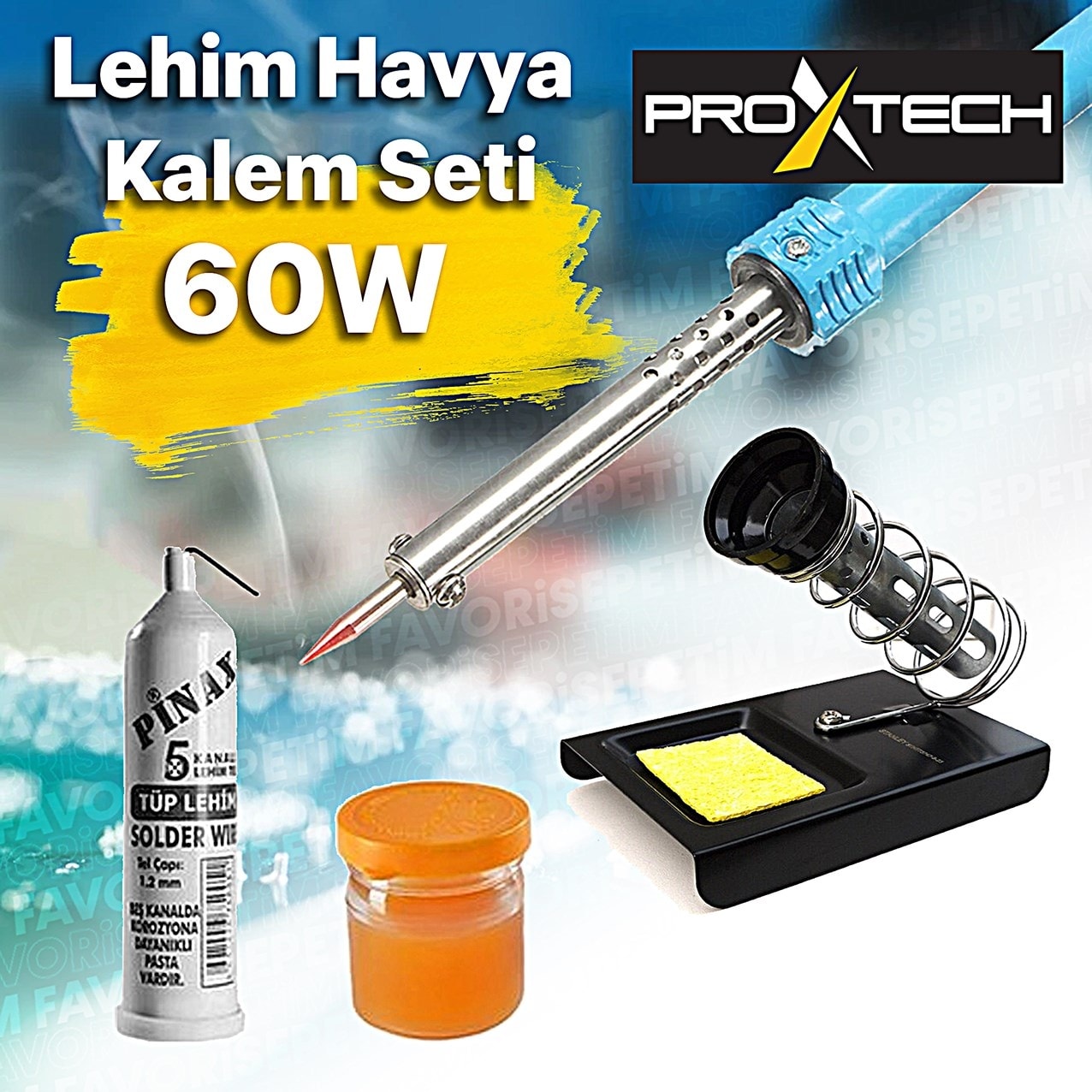 Üstün Kalite 60w Lehim Makinesi - Kalem Havya -Leyim Tel -Pasta Stand Ful Paket