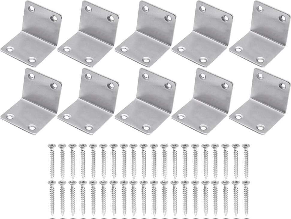 Mobilya Dolap Köşe Bağlantı Sabitleme L Gönye 30X25X25 mm (10 Adet)