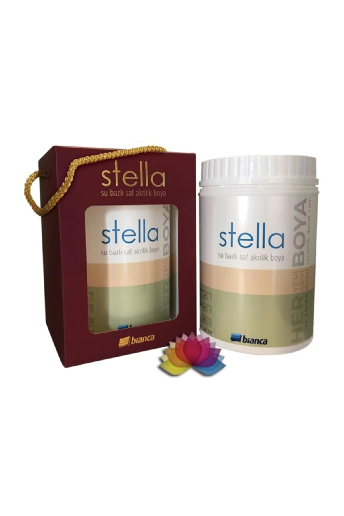 Stella Beyaz Su Bazlı Saf Akrilik Boya 611g