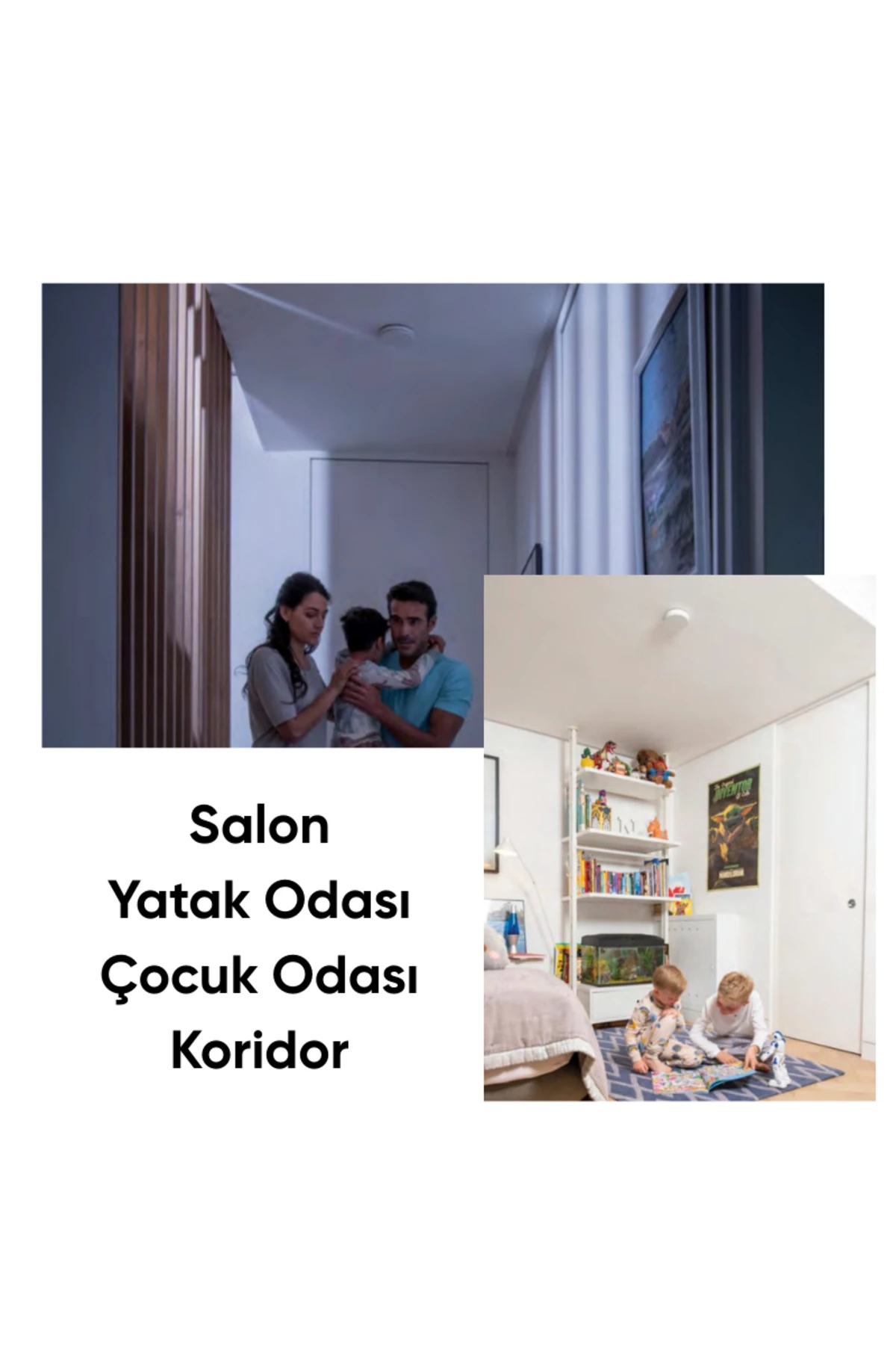 Temel Dedektör Seti - Karbonmonoksit+Duman - 10 YIL Ömürlü