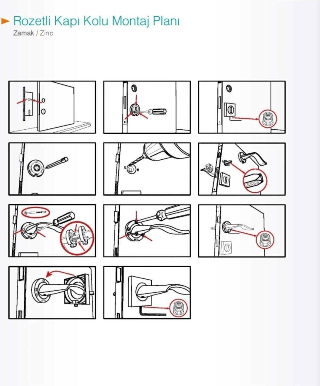 Paslanmaz Çelik Siyah Kare Oda Kapı Kolu Takım