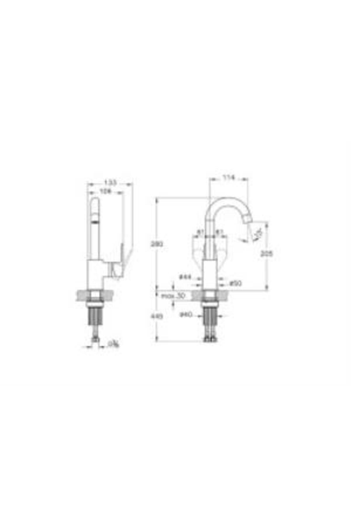 Flow Square A43165 Lavabo Bataryası, Krom