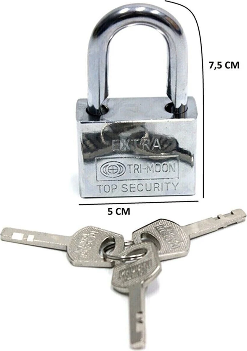 50MM Paslamaz Çelik Asma Kilit Yedek Anahtarlı HTM01321