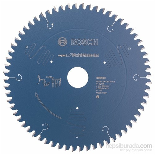 BOSCH - Expert Serisi Çoklu Malzeme İçin Daire Testere Bıçağı - 216 X 30 X 2,4 Mm, 64 Diş