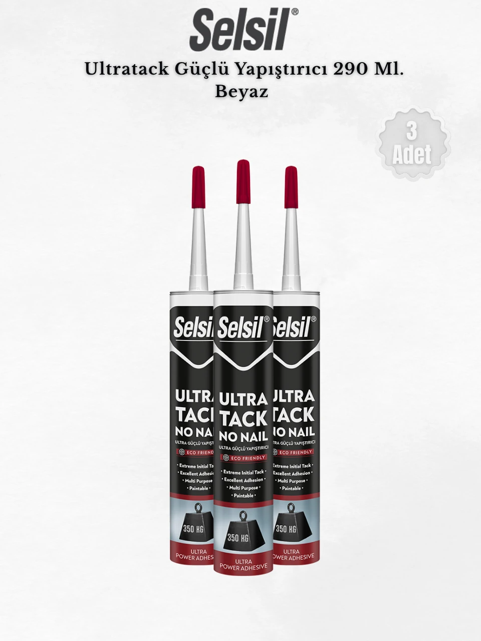 Ultratack Güçlü Yapıştırıcı Beyaz 290 Ml. - 3 Adet