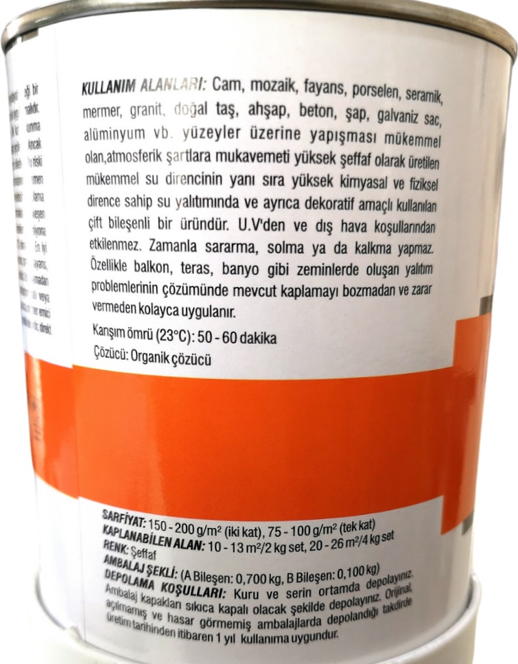 Liquid Likit Glass Sıvı Cam Su Yalıtım Su İzolasyonu Şeffaf Parlak 600 Gr. ( 500 gr + 100 gr )