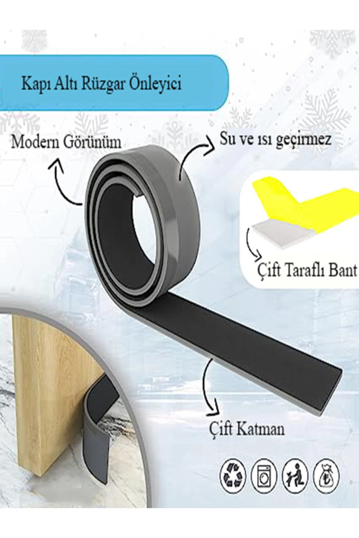1 Adet Çelik Kapı Altı Rüzgarlık Kapı Altı Eşik Süngeri Kapı Altı Bandı Koku Böcek Su Önleyici