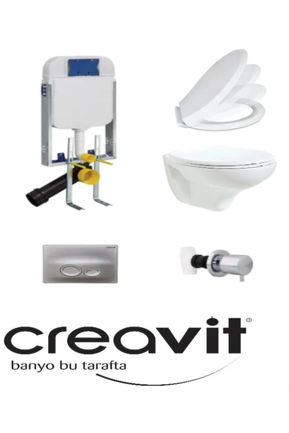 Tp320 Gömme Rezervuar Seti 5 PARÇA YAVAŞ KAPANIRLI