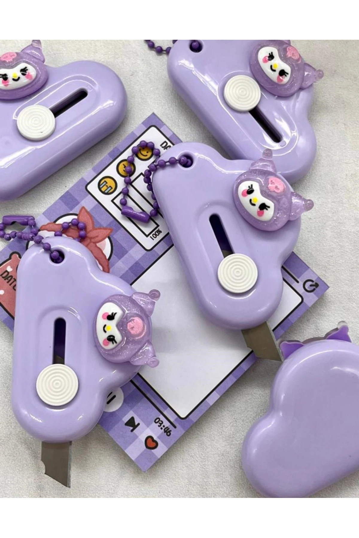 Sanrio Kuromi Karakterli Mor Mini Maket Bıçağı / Sanat Bıçağı / Bullet Journal / Scrapbook/Falçata