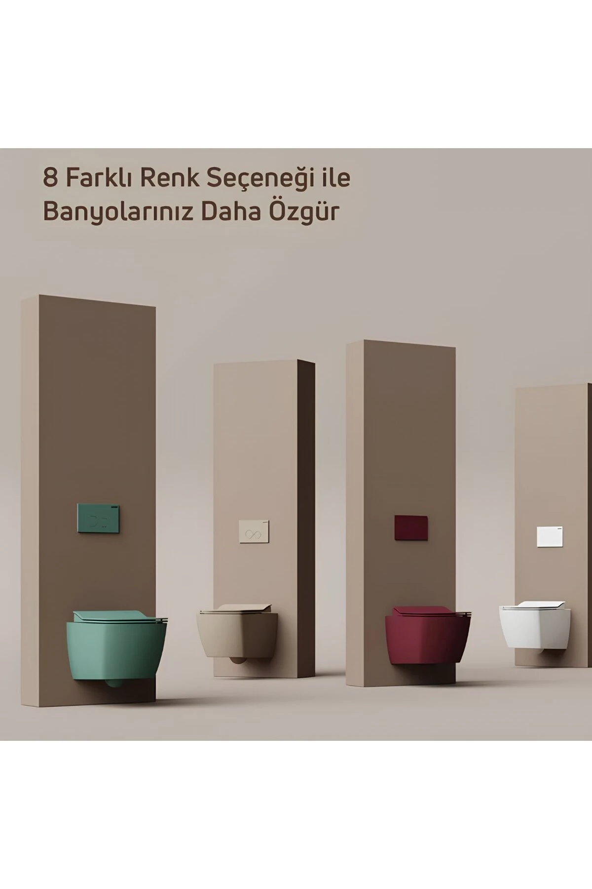 Elegant Mat Cappucino Kanalsız Asma Klozet EG321, Elegant Duroplast Yavaş Kapak