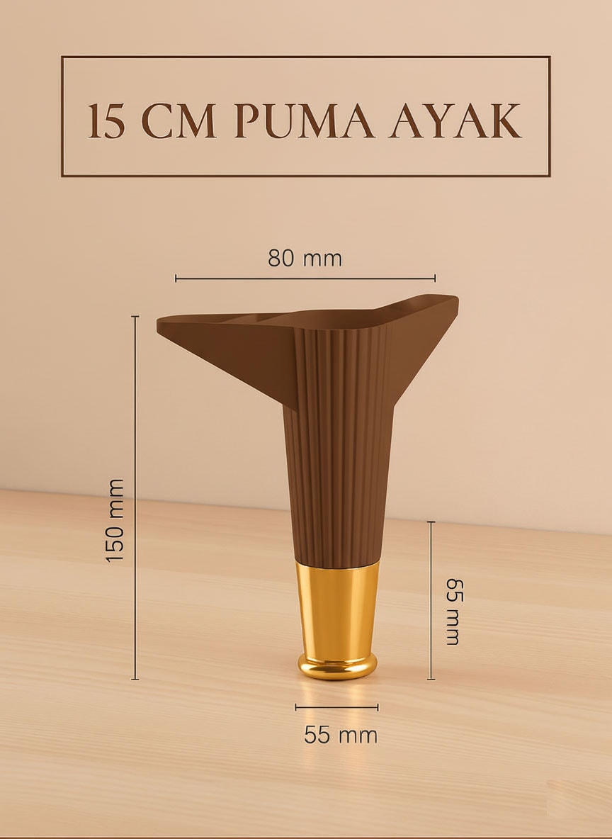 Imt Aksesuar Puma 15 cm Mobilya Kanepe Tv Ünitesi Kosol Dolap Komidin Ayağı