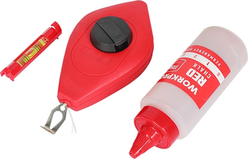 WP329019 Çizim İpi Seti 115 Gr Kırmızı Çizim İpi Boyası + Mini Su Terazisi + 30 m Çizim İpi