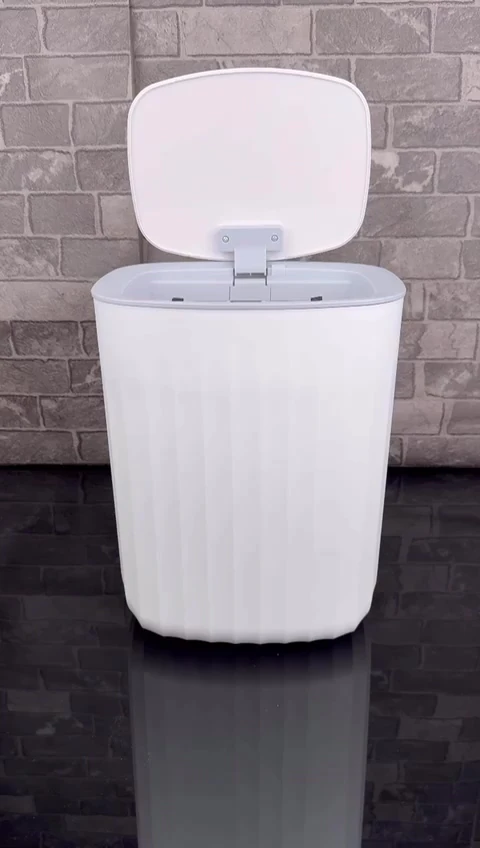 Hareket Sensörlü 12lt Kırık Beyaz Çöp Kovası