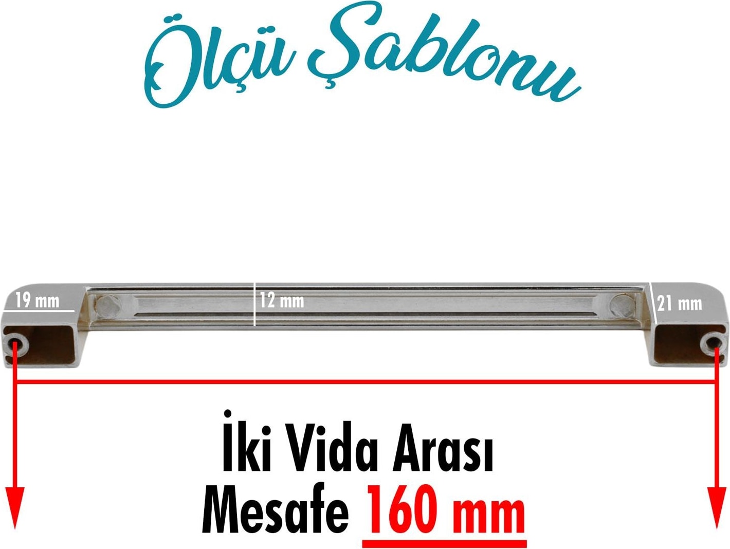 Gölcük Oval (160 Mm-16 cm) Metal Krom Mobilya Mutfak Çekmece Dolap Dolabı Kulpu Kulbu Kulpları 10 ADET