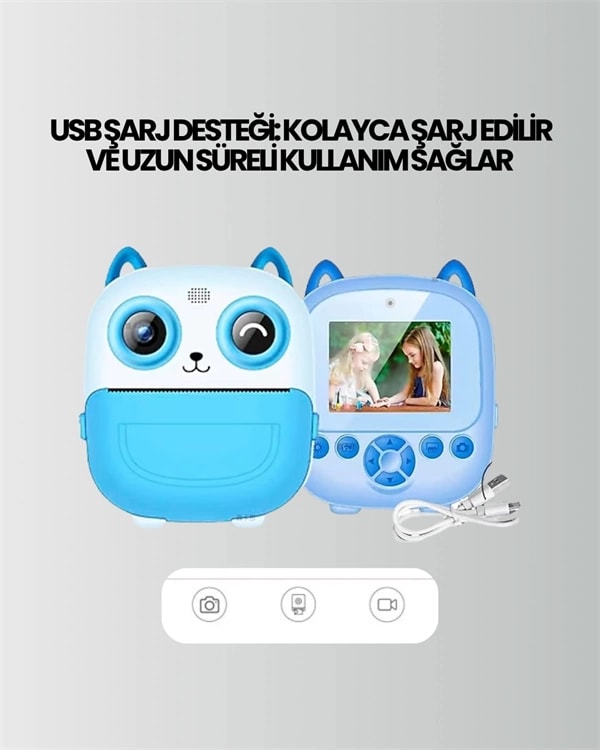 Anında Yazdıran Kamera – Çocuklara Uygun, Hafif ve Renkli