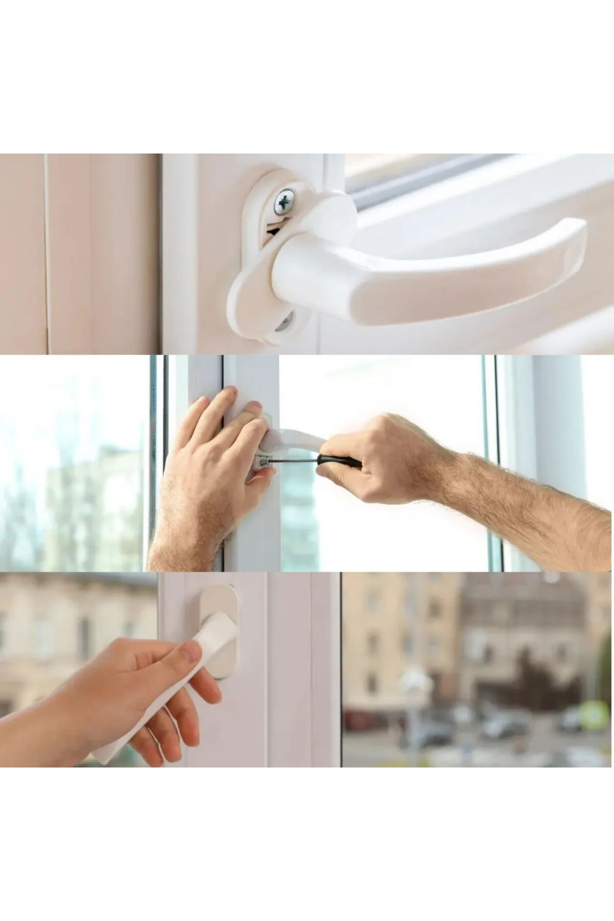 Plastik Pvc Pimapen Pencere Kolu Beyaz