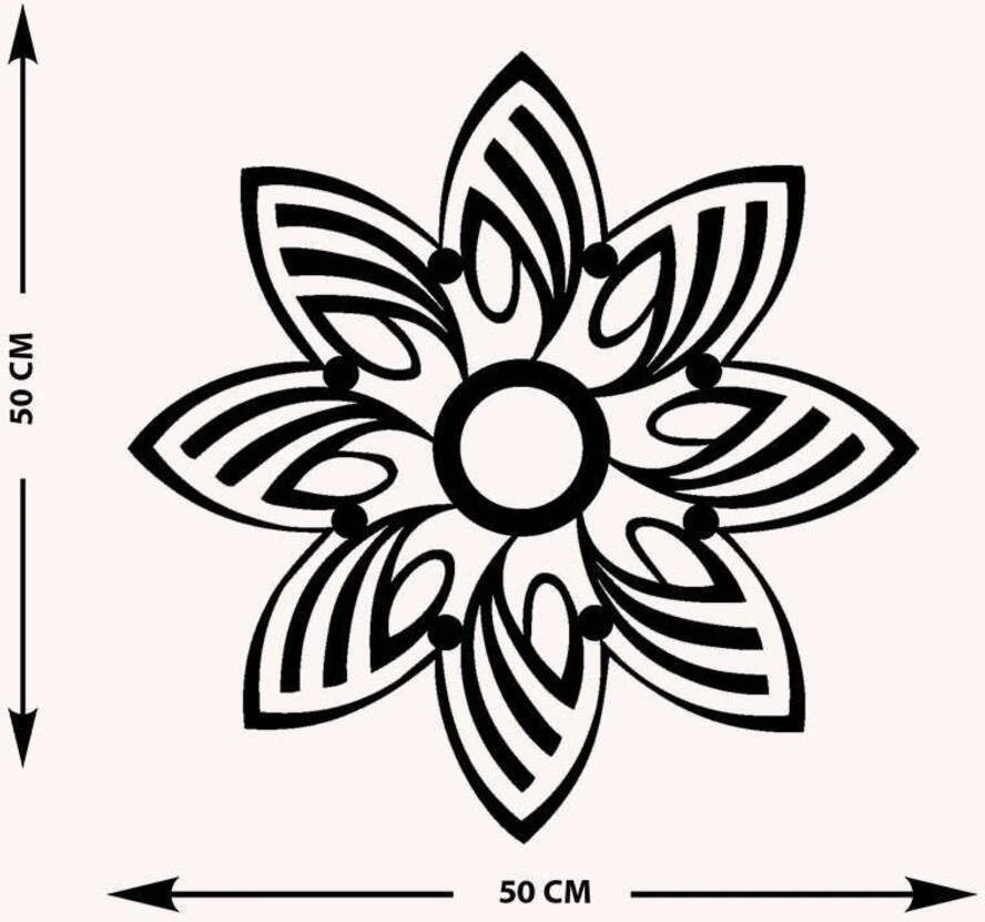 -Allah Islami Metal Tablo - Islami Ev Dekorasyonu - Dini Duvar Tabloları - 50 X 50 - Cm - Sıyah-Islm-065