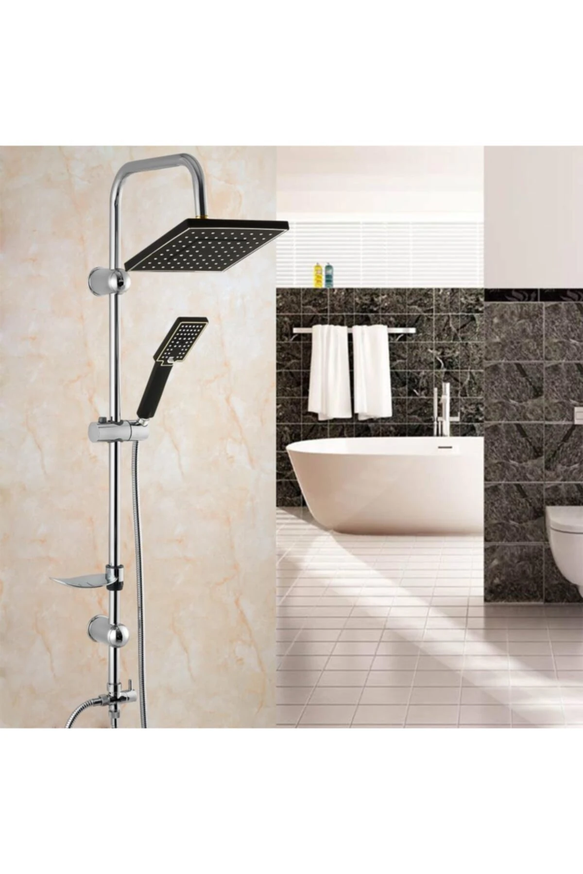 Anna Full Lüks Gold Robot Yağmurlama Tepe Duş Seti