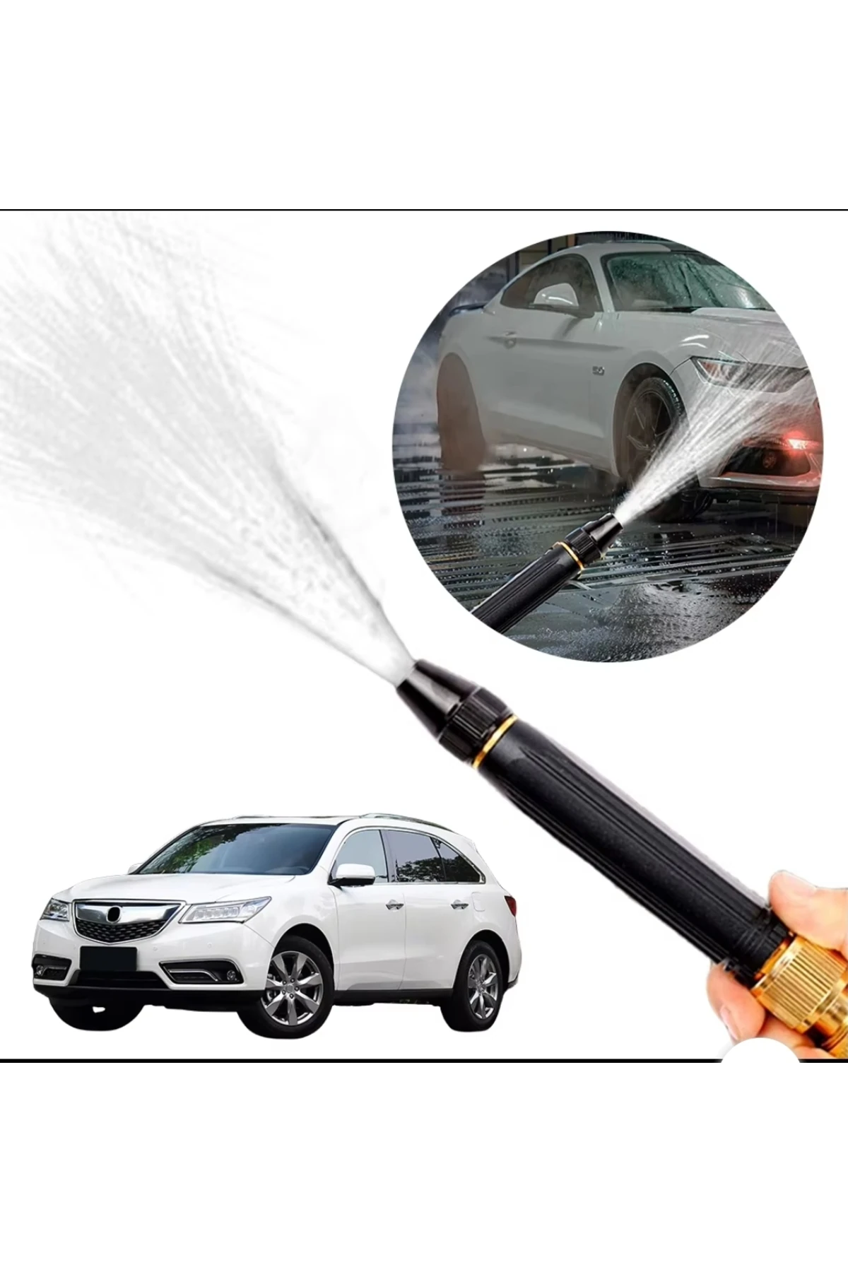 Yüksek Basınçlı Yıkama Ayarlanabilir Sprey Su Tabancası Hortum Ucu Aparat Başlık