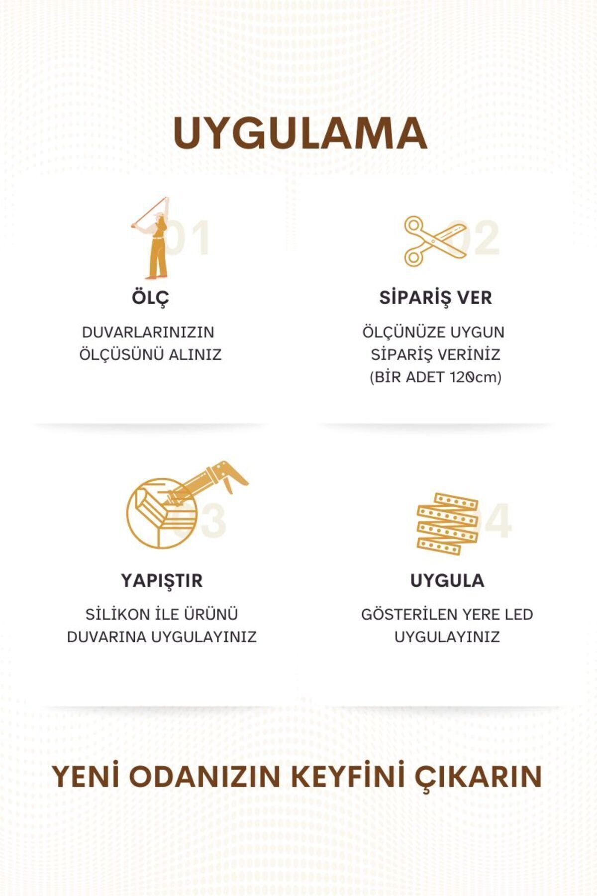 Ledli Kartonpiyer, Polimer Dayanıklı Tavan Duvar Aydınlatma, Modern Ev Oda Dekorasyonu Adet 120cm