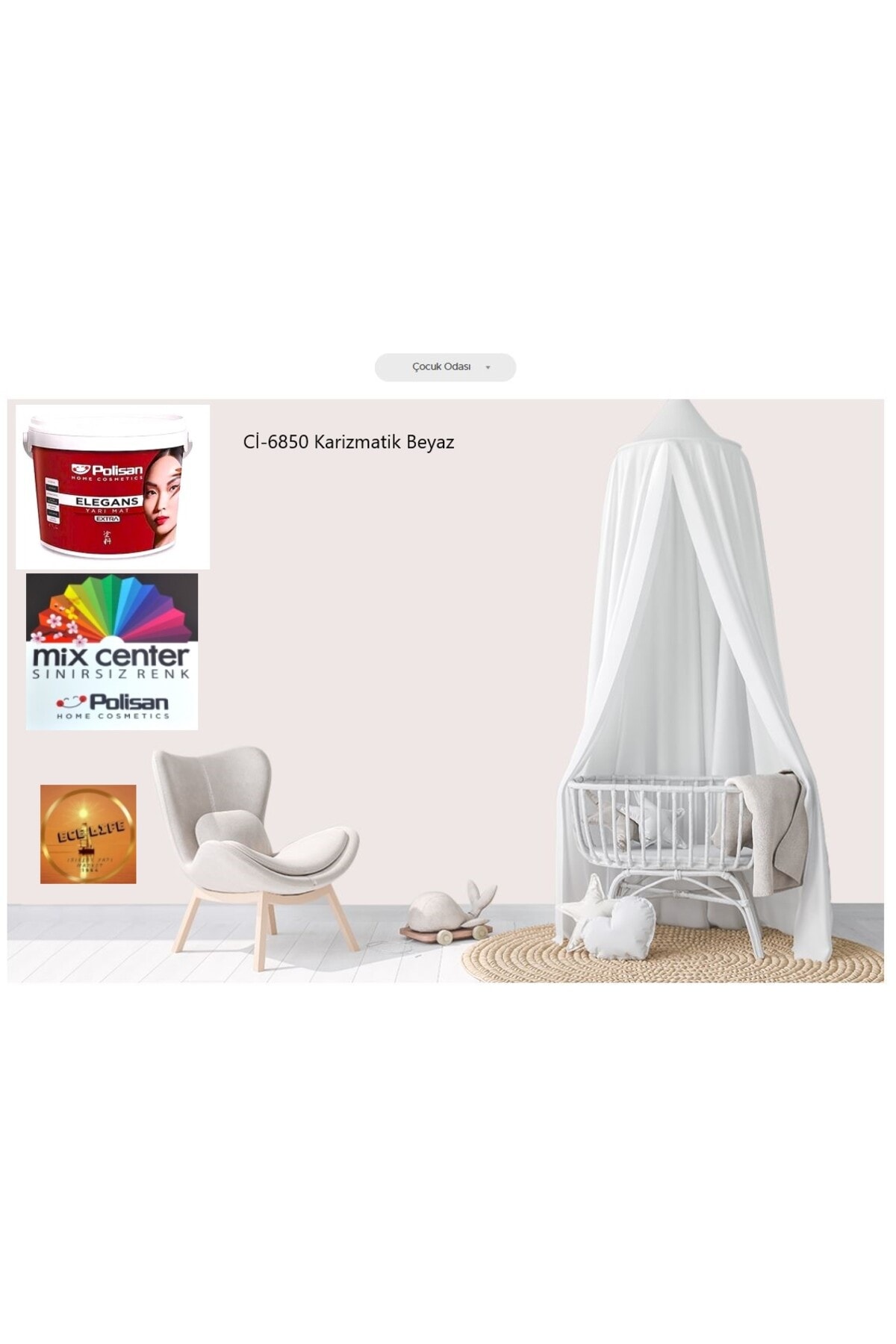 POLİSAN Elegans-Küf Önleyici-Tam Silinebilir-Anti bakteriyel-İç Duvar Boyası-(3,5Kg)