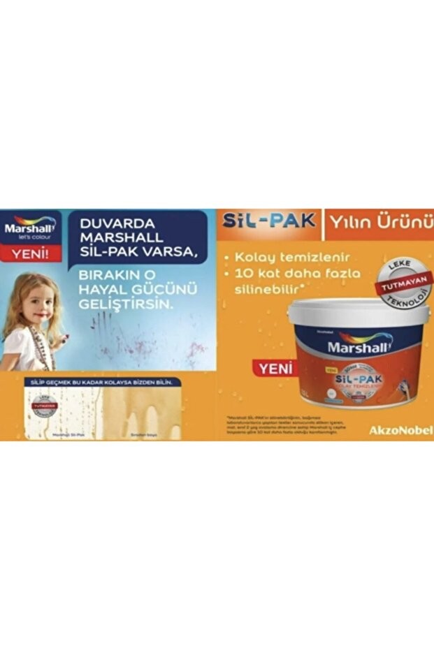 Sil-pak Leke Tutmayan Silinir Duvar Boyası 2.5 Lt Deniz Kabuğu [makinada Renklendirilir]