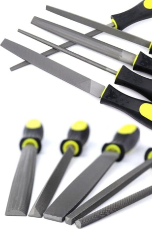 MEŞEM-1290 32 cm Büyük Boy 5 Li Eğe Seti Marka Yüksek Kalite Üçken Kare Oval Set 1410