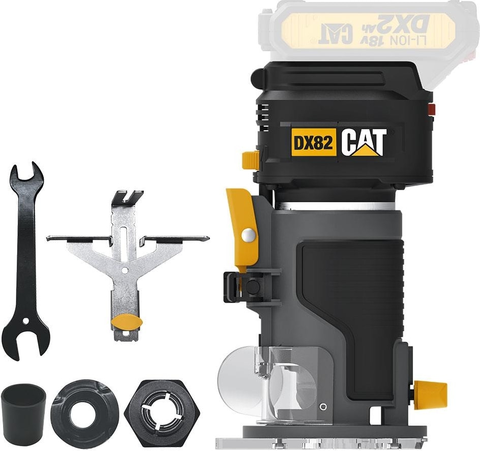 CAT DX82B 18VOLT Şarjlı Kömürsüz 6mm Devir Ayarlı Profesyonel Avuç Içi El Frezesi Formika Tıraşlama (Akü Dahil Değildir)