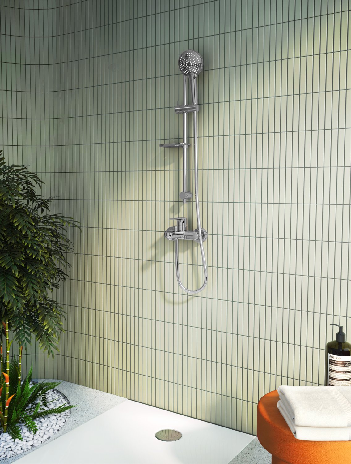 Root Round A42725 Banyo Bataryası, Krom