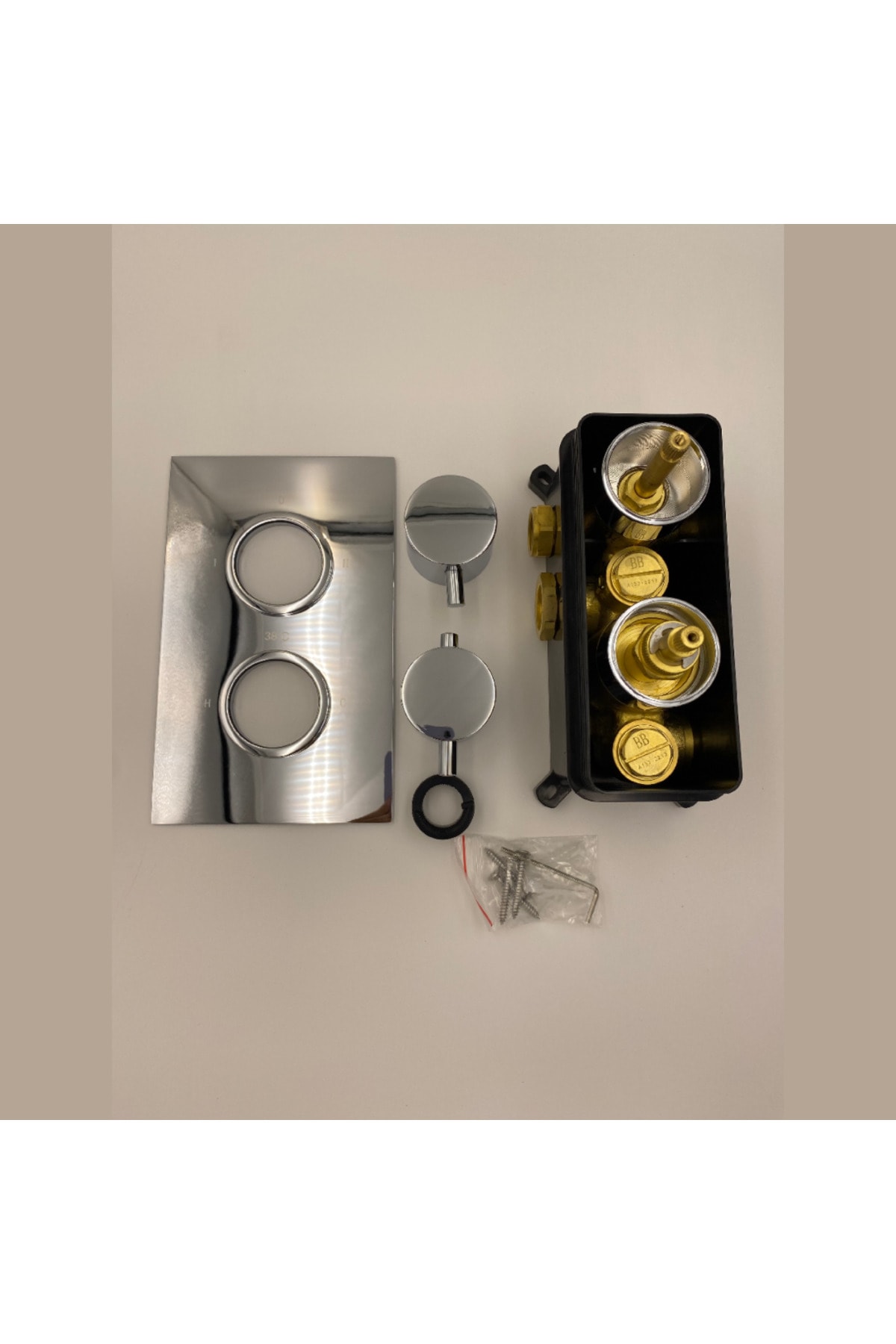 Terra Termostatik 2 Çıkışlı Ankastre İç Set Sıva Altı Grubu Dahil Banyo Bataryası, Krom-N2141102