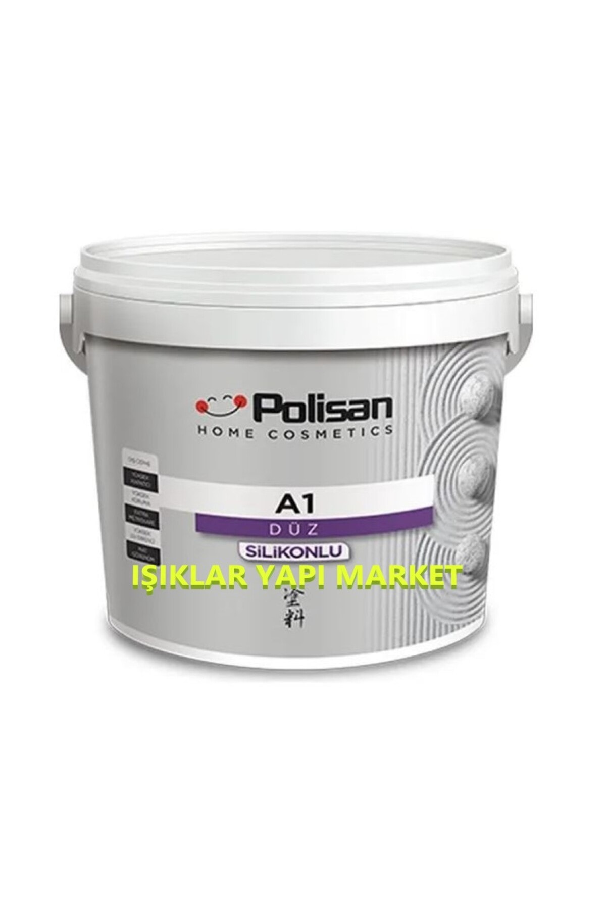 POLİSAN Silikonlu A1-dış Cephe Boyası-2,5litre(3,5KG.)-cd-8219 Taş Grisi