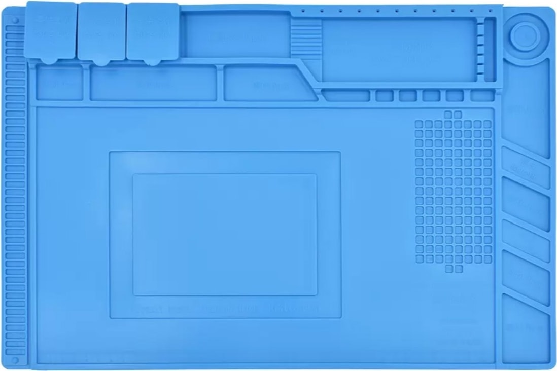 Isıya Dayanıklı Silikon Tamir Onarım Lehim Matı Pedi Magnetli-Antistatik (45X30 Cm), Tamir Matı