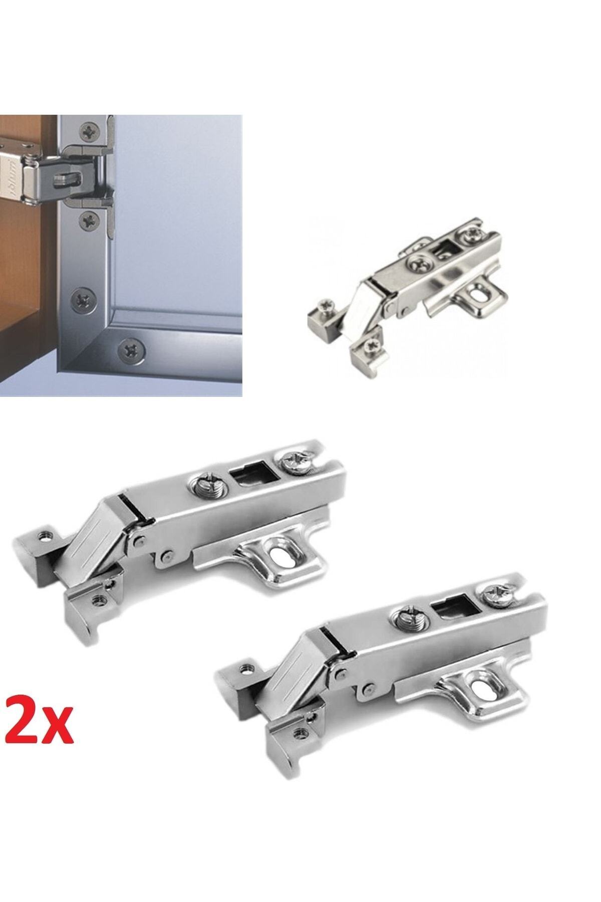 Alüminyum Kapak Düz Menteşe 2 Adet Metal Kapak Menteşesi