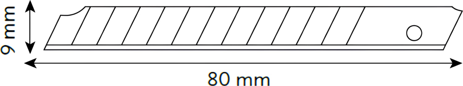 4525 9mm Dar Maket Bıçağı Yedeği-1 Paket (10 Adet)