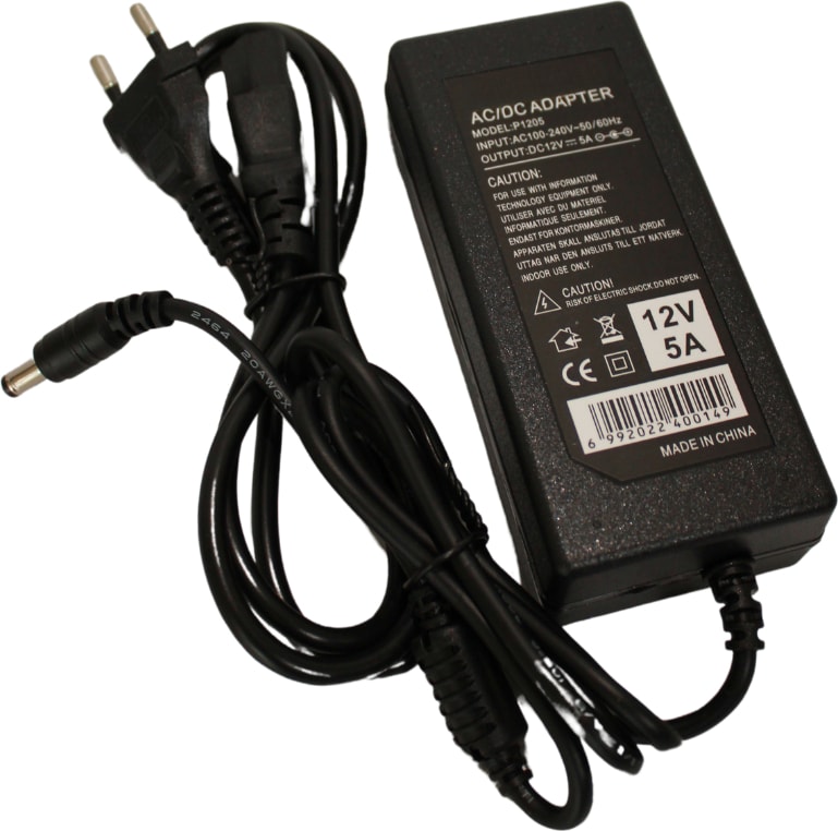 12 Volt 5 Amper Plastik Kasa Masa Tipi Adaptör 12V 5A Laptop Tipi Adaptör IP20 İç Mekan