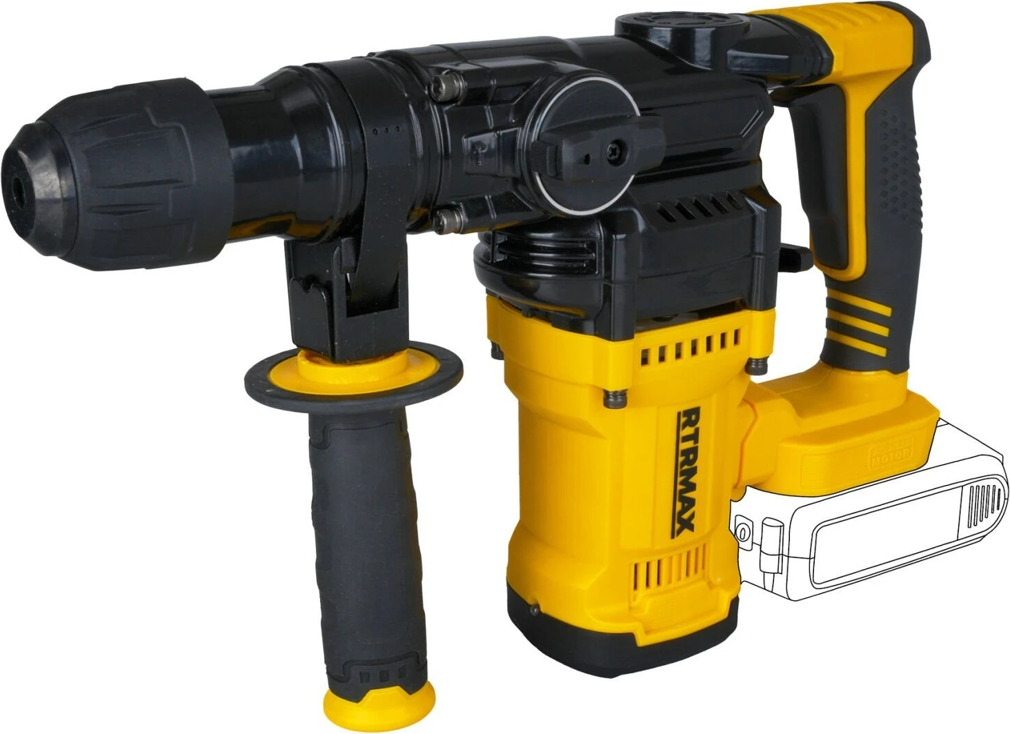 RTX2098B Şarjlı Elektropnömatik Sds Plus Kırıcı Delici 4.5 Jul - Akü Hariç