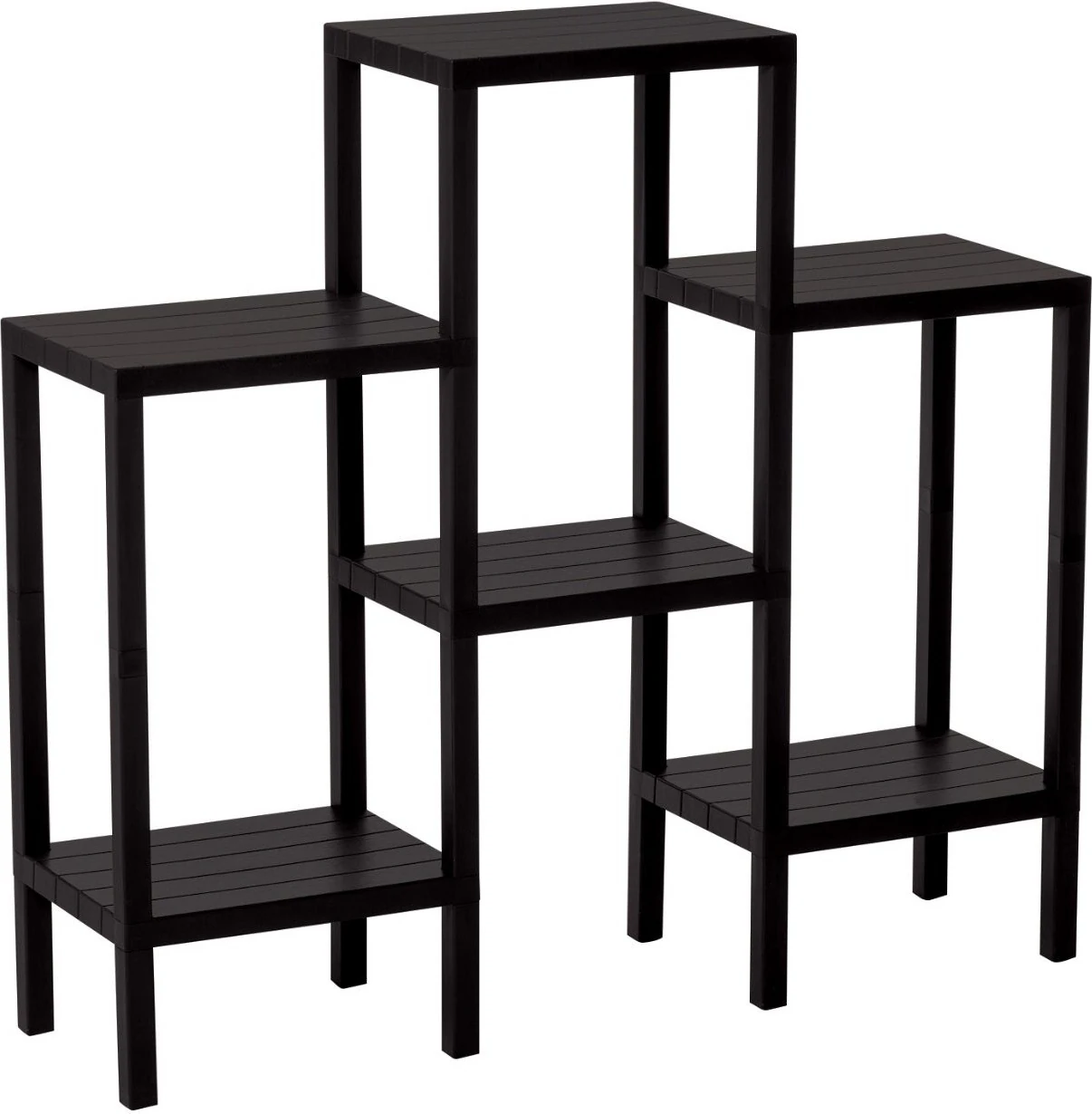 6 Raflı - Siyah Modüler Ünite Plastik 108X100X29 cm (4989)