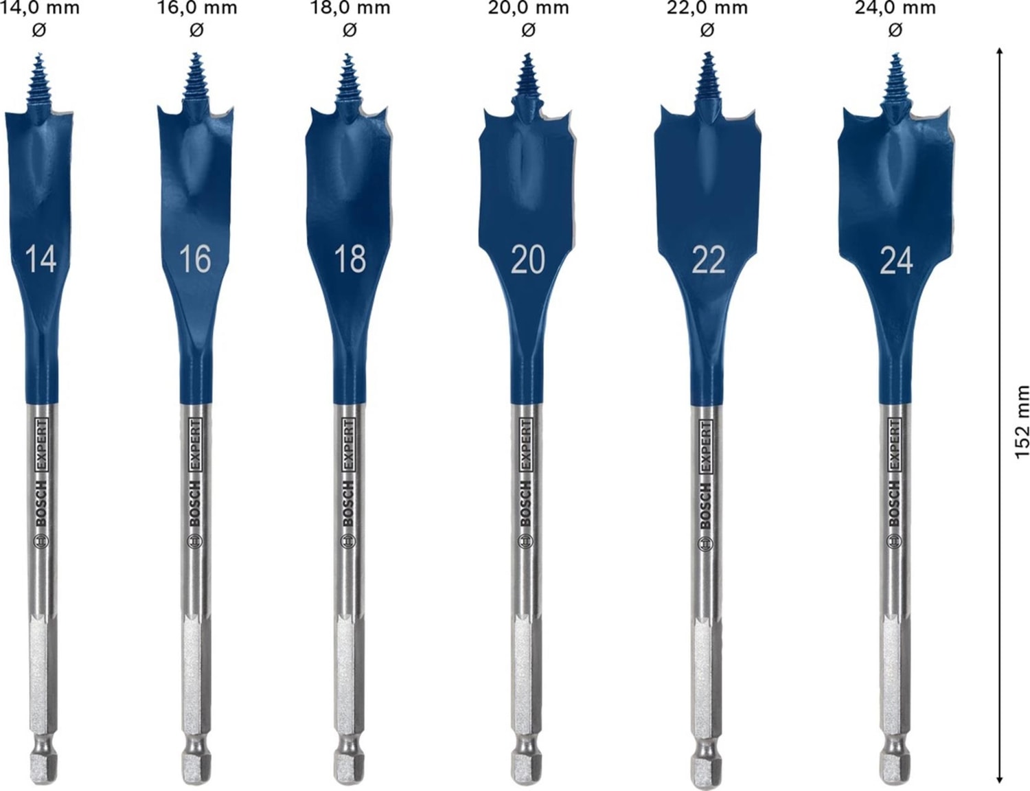 14-24 mm 6’lı Expert Yaprak Matkap Ucu Seti 2608900332