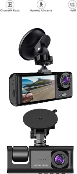G-Sensör ve Hareket Algılama Destekli 1080P Araç Içi Güvenlik Kamerası