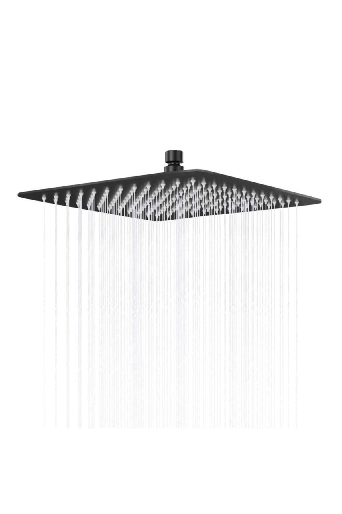 Tepe Duş Başlığı Kare Slim 304 Metal 40x40 Cm Siyah