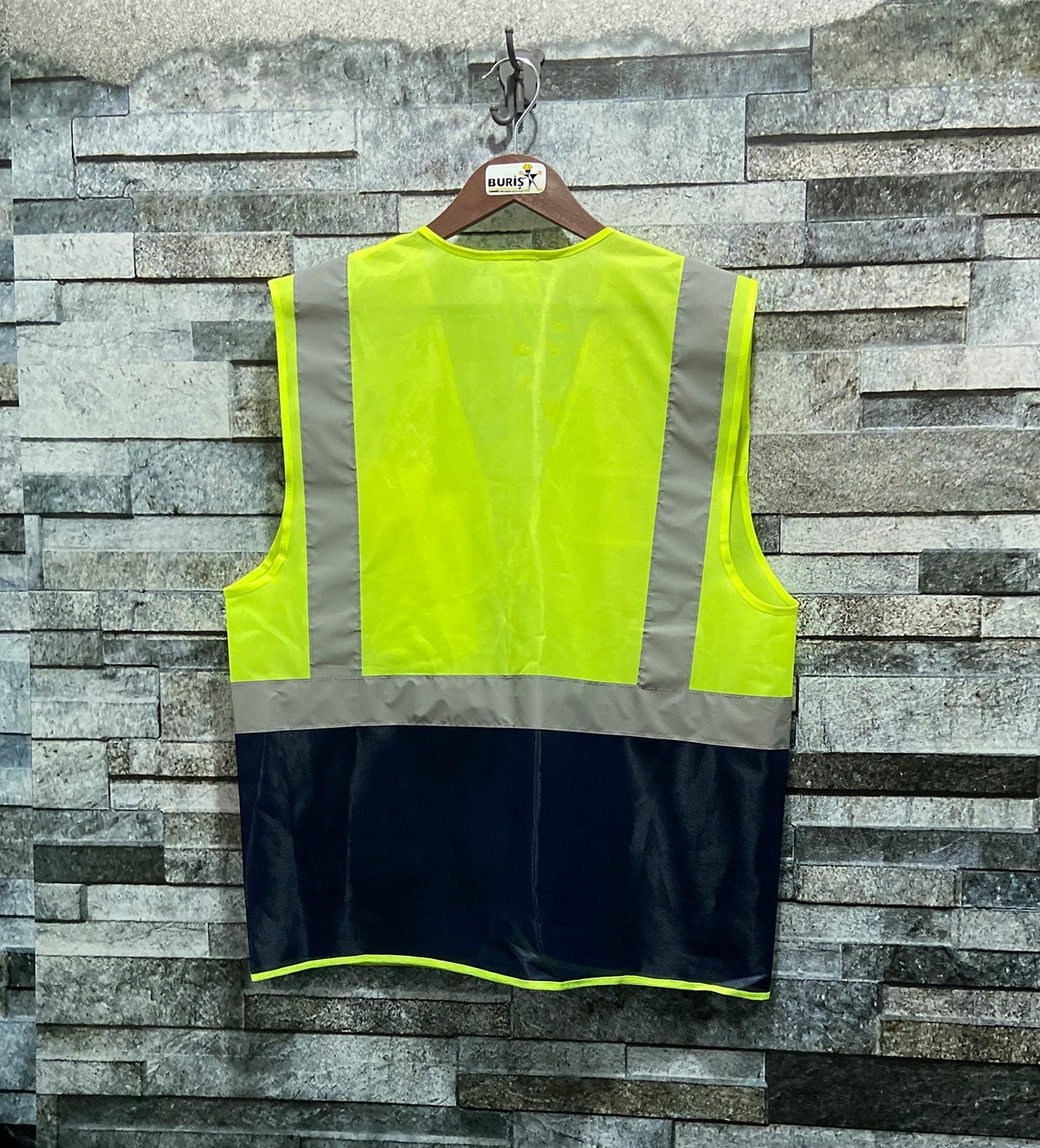 Mühendis Tipi Reflektörlü Çift Renk Ikaz Yeleği (Sarı-Lacivert)