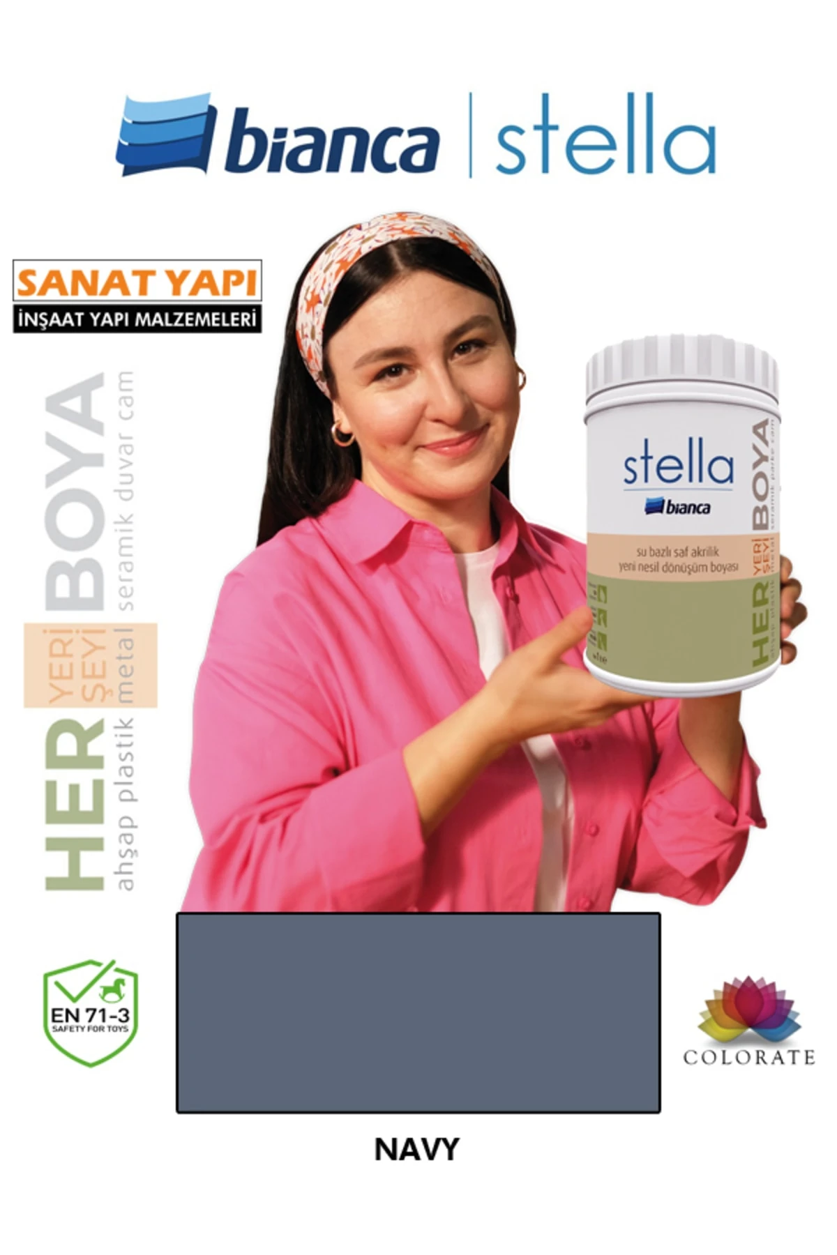 Stella Su Bazlı Akrilik 1 Lt Navy Boya
