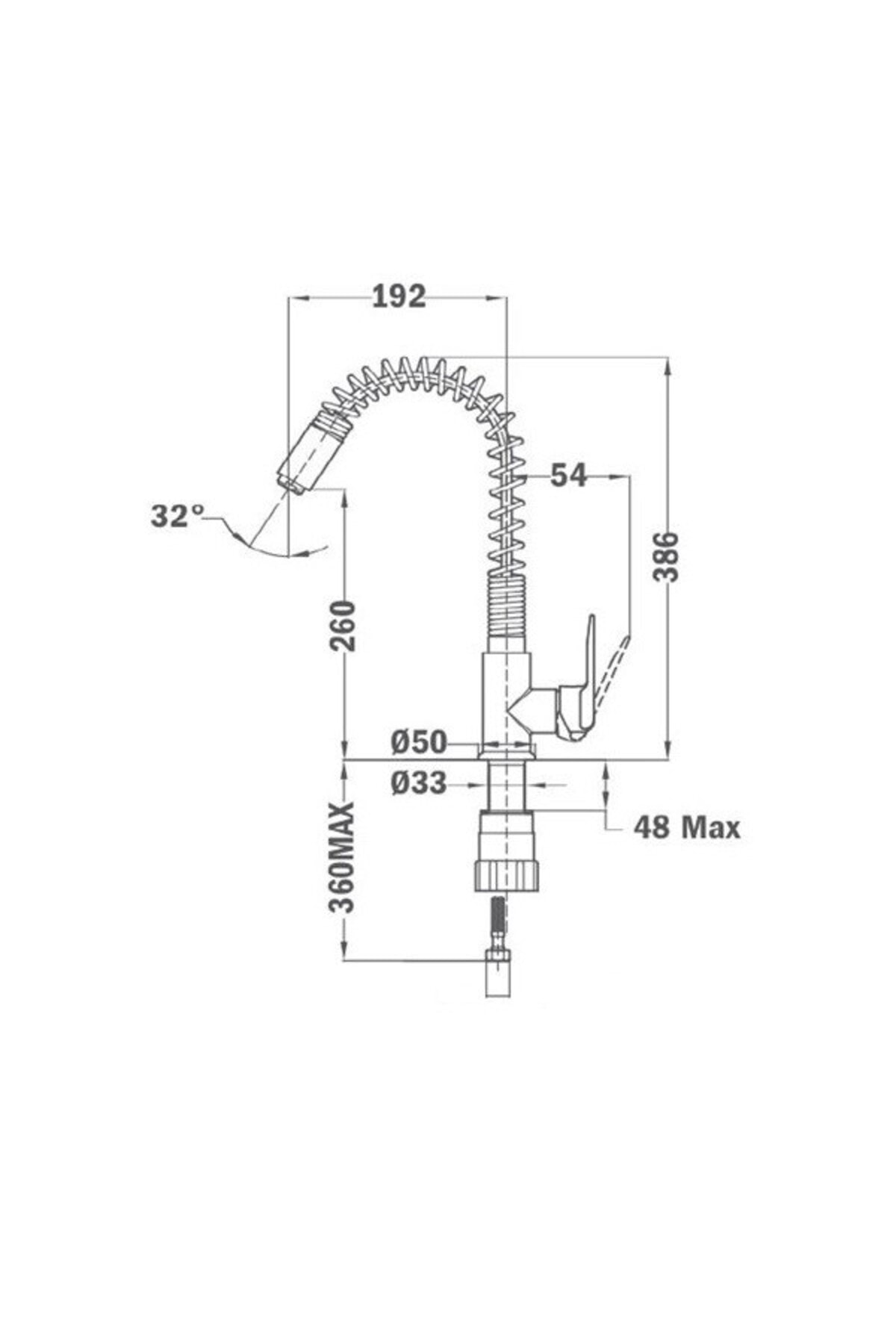 In 934 N Krom Esnek Gövdeli Spiralli Mutfak Bataryası