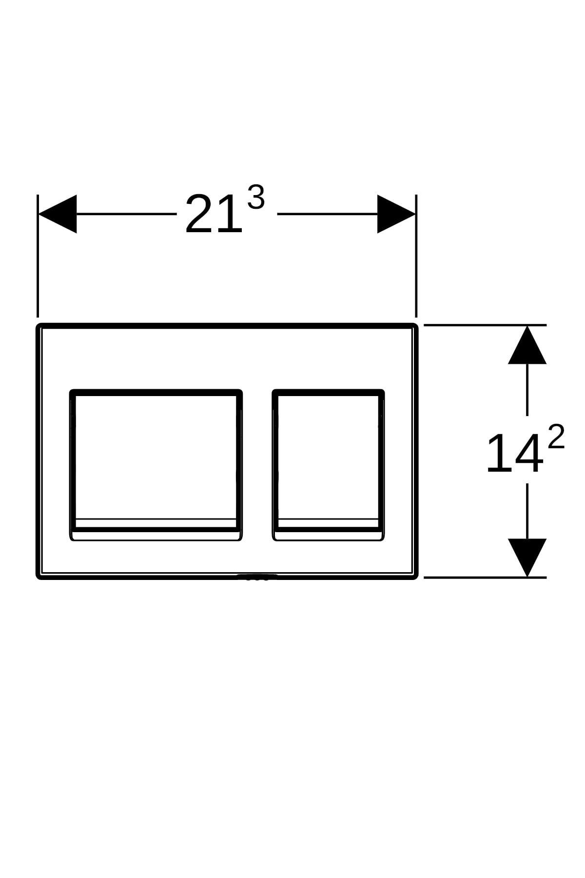 Kumanda Kapağı, Alpha35, Çift Basmalı, Mat Krom, 115.045.46.5