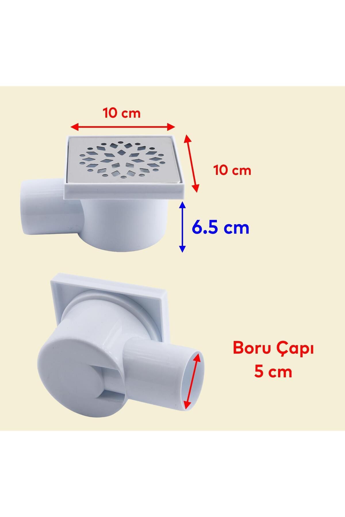 Yer Süzgeci Banyo Izgara Lavabo Pis Su Gideri Kapak Yandan Çıkışlı Yer Sifon Metal Plastik 50 mm