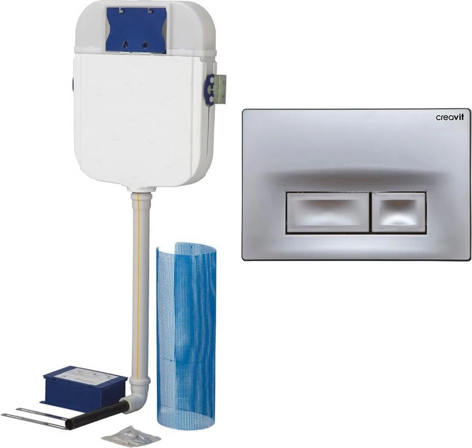 Gömme Rezervuar Hela Taşı Için+Mat Gri Kumanda Paneli