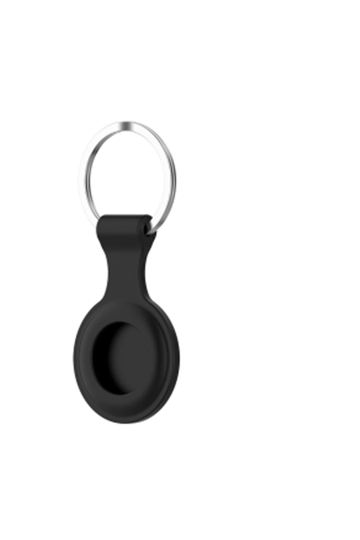 Airtag Için Anahtarlıklı Koruyucu A010 Silikon Kılıf Siyah