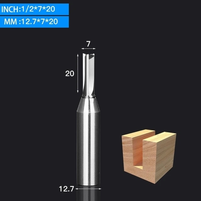 12.7X7X20 Vsharp 3 Flüt Çok Fonksiyonlu Tct Düz Bit 12.7mm Hızlı Planya Kesme Karbür Alaşım Ağaç Işleme Yönlendirici Bit Ahşap Mdf (Yurt Dışından)