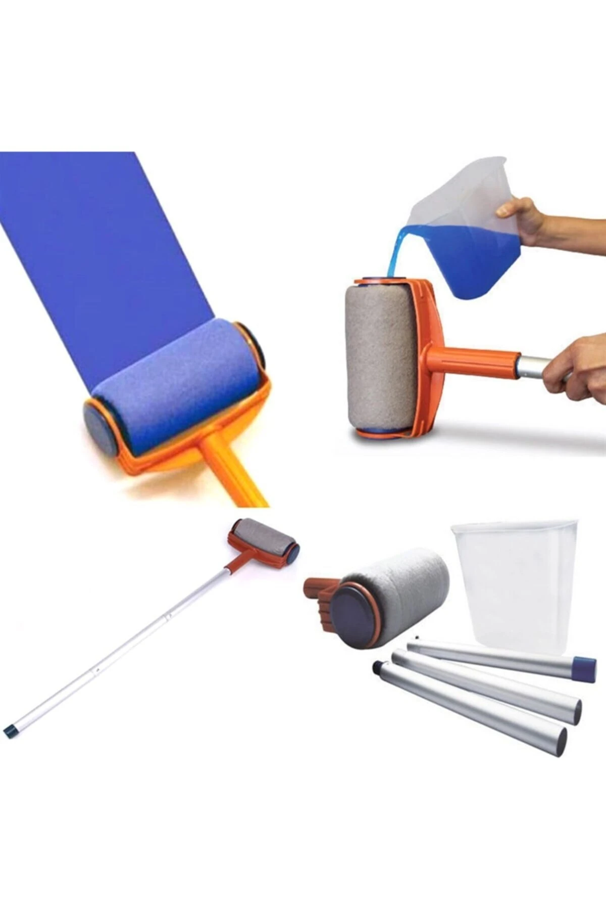 Damlatmayan Rulo Boya Fırçası Kolay Duvar Tavan Boyama Fırçası Uzatma Aparatlı